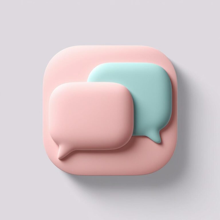 Icon Chat Instantly Ton Pastel Moderne En Relief
